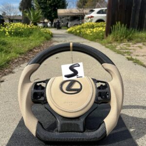 CUSTOM MADE BROWN LEXUS IS CARBON FIBER STEERING WHEEL
