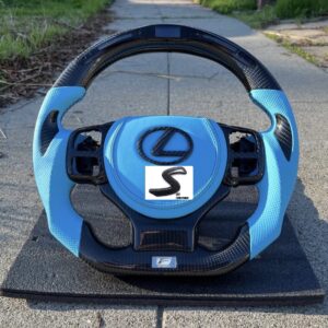 CUSTOM BLUE LEXUS IS CARBON FIBER STEERING WHEEL