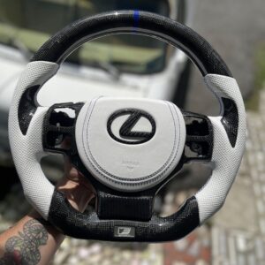 WHITE LEXUS IS CARBON FIBER STEERING WHEEL