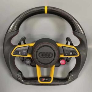 Custom yellow Audi carbon fiber steering wheel